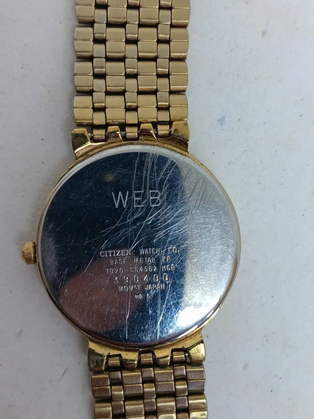 VINTAGE 1993 Citizen 1020-S54562 Men's 32mm Black Dial Gold Tone CSC Logo Watch